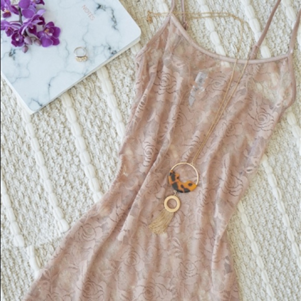 Khaki Floral Lace Cami Top